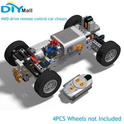 Legoeds – châssis de voiture technique à quatre roues motrices, briques, télécommande IR, récepteur M, servomoteur, boîte à piles AA pour legoeds 