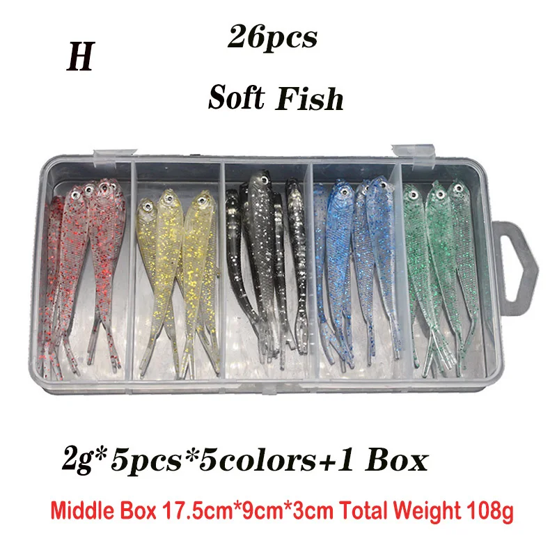 New Silicone Bait Fishing Lure Set Soft Lure Kit Shrimp Wobblers On Pike Shad Trout Bass Worm Trolls Isca Artifical Pesca Tackle - Цвет: Многоцветный