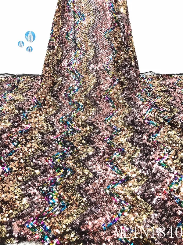 

BEAUTIFICAL African lace fabrics Free shipping nigerian net lace with sequins New design lace sequins fabric 5yards ML1N1840
