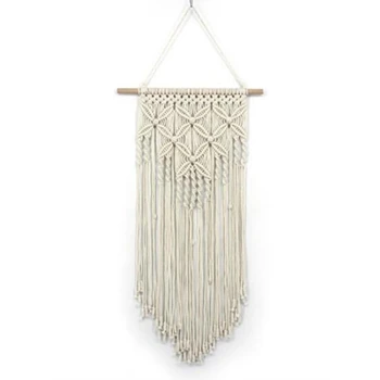 

Wall Hanging Macrame Curtain Bohemian Hand Woven Tapestry Perfect Door Curtain Macrame for Bedroom Decoration 100X40cm