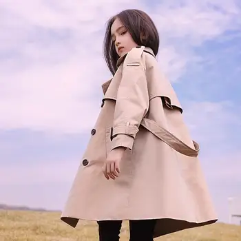 

Children's windbreaker Spring Autumn new coat for girl long sleeve lapel Jackets modis trench coat for girl baby clothes Y2637