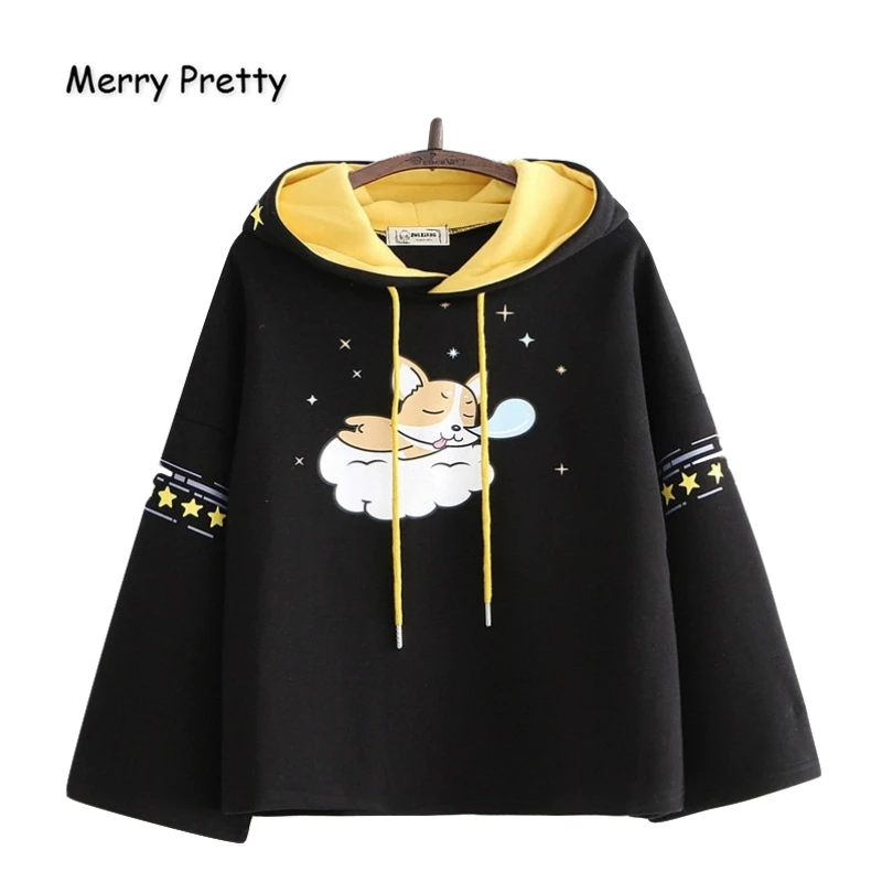 Женские толстовки с капюшоном Merry Pretty милые свитшоты мультяшным принтом собаки