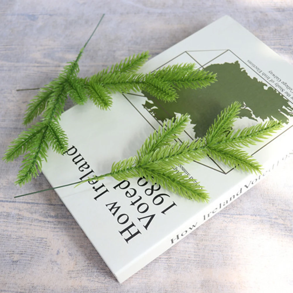 Искусственные зеленые сосновые иглы для свадьбы рождественские украшения