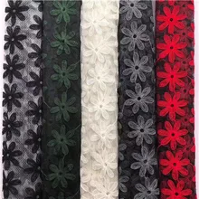 Элегантные цвета слоновой кости лазерное свадебное платье кружевная ткань 3D листья Свадебное кружево по двору