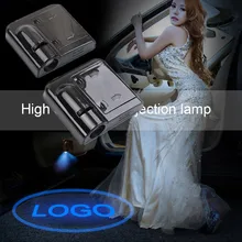 Без сверла 2 шт. Добро пожаловать свет универсальный беспроводной Автомобильный Дверной логотип Тип светодиодный лазерный Призрак теневой проектор лампочка освещения подножки для VW Ford BMW