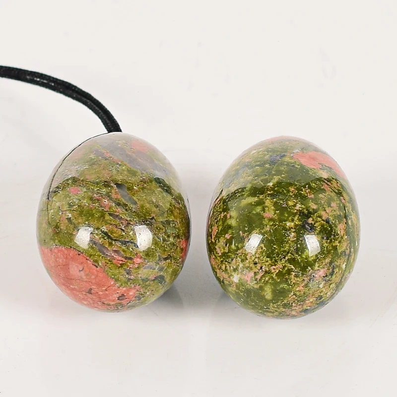Unakite Massage Egg 30*20mm Natural Jade Yoni Ball Crystal Stone Mineral For Kegel Exercise Vaginal Muscle Health Ben Wa Balls