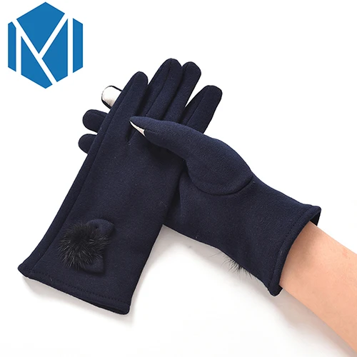 mirco velvet navy Лидер продаж, вязаные перчатки для женщин, мужчин, детей, толстые теплые зимние варежки на полный палец, женские тянущиеся вязаные однотонные шерстяные перчатки - Цвет: mirco velvet navy