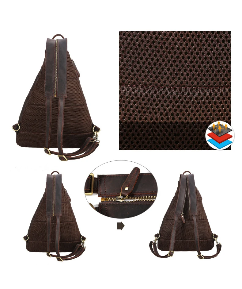 MAHEU кожаный рюкзак плечевой ремешок крупная сумка нагрудный пакет для мужчин мужской рюкзак с usb-кабелем зарядный разъем