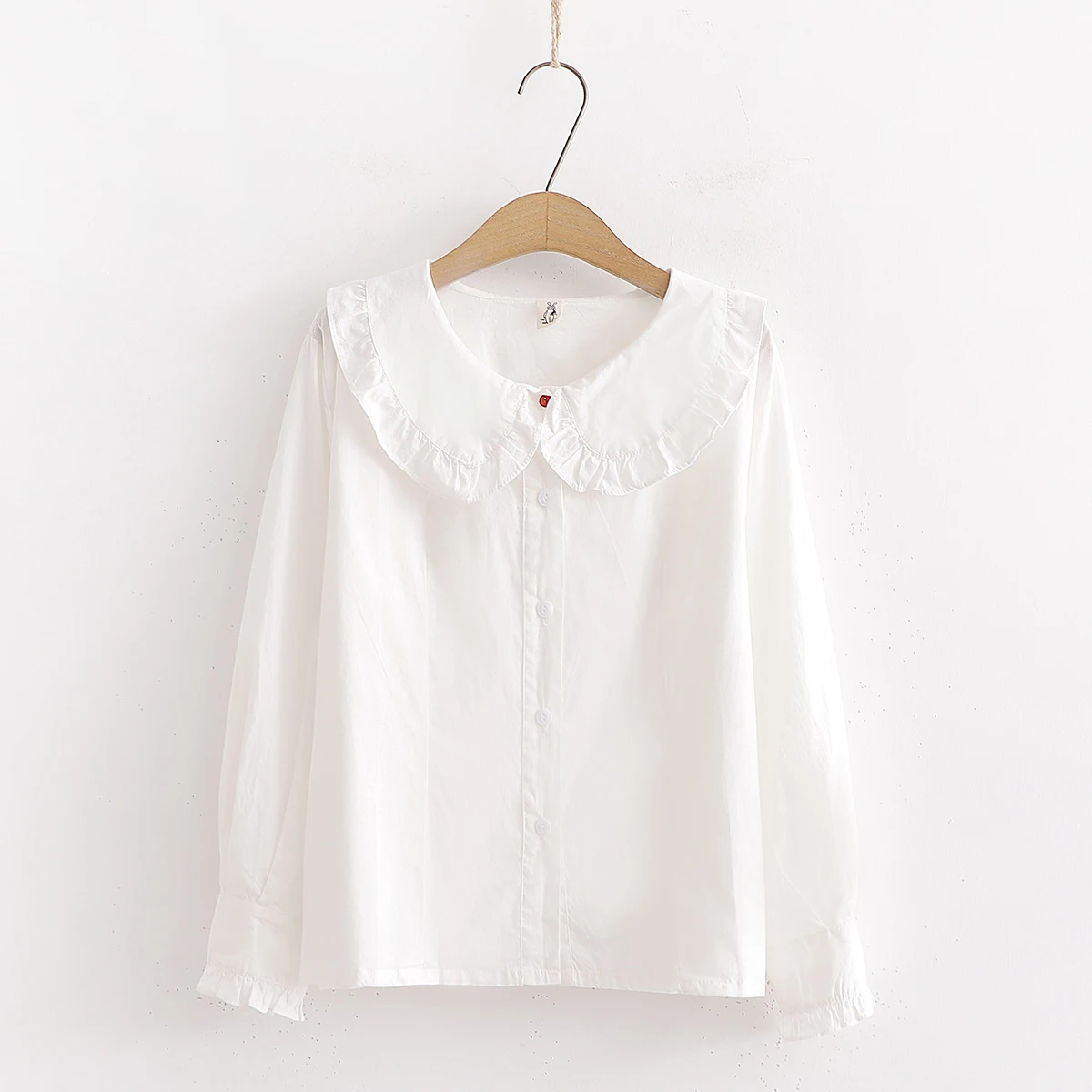 

Japanese student sweet lolita shirt cute rabbit ears turn-down collar victorian shirt kawaii girl gothic lolita top loli cosplay