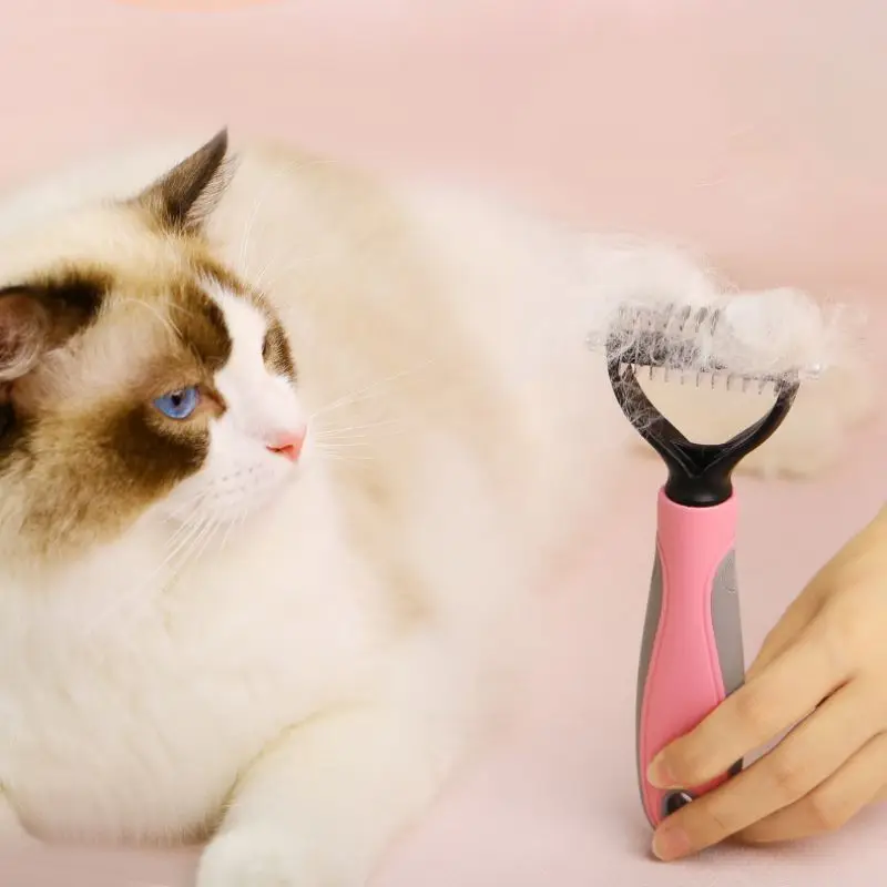 Pet открытый узел расческа уход за домашними животными чистое двустороннее нижнее белье удаляет лечение блох, чтобы сделать свободную прическу щетка для вычесывания животных