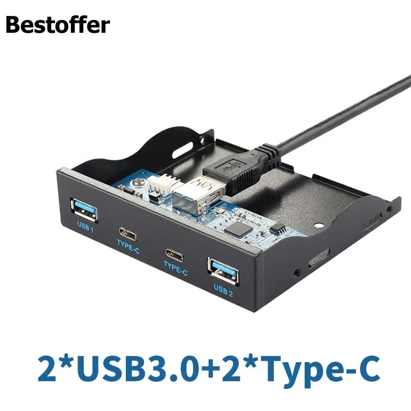 2 USB 3 5 Тип C + 0 A Hub для 20 контактного разъема Передней Панели флоппи накопителя года