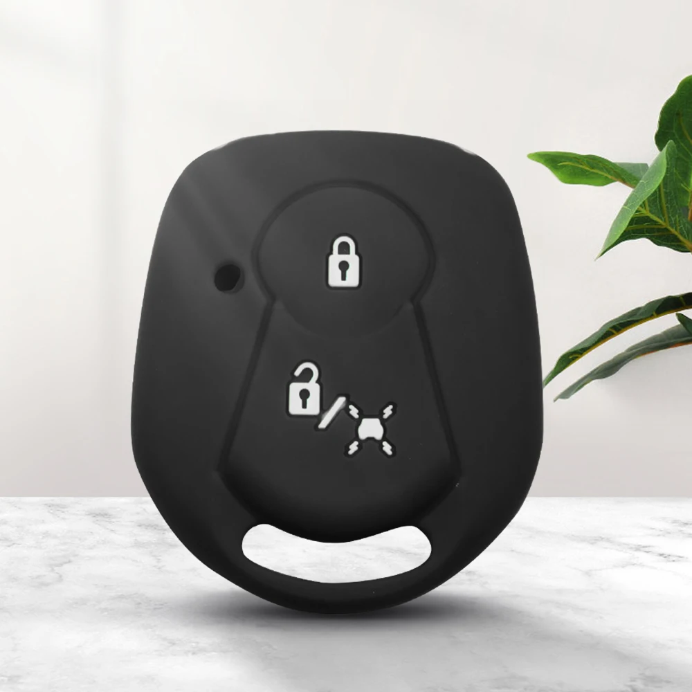 KEYYOU 30X2 кнопки силиконовый резиновый автомобильный чехол для дистанционного ключа чехол для Ssangyong Actyon Kyron Rexton ключ протектор держатель оболочки - Название цвета: black