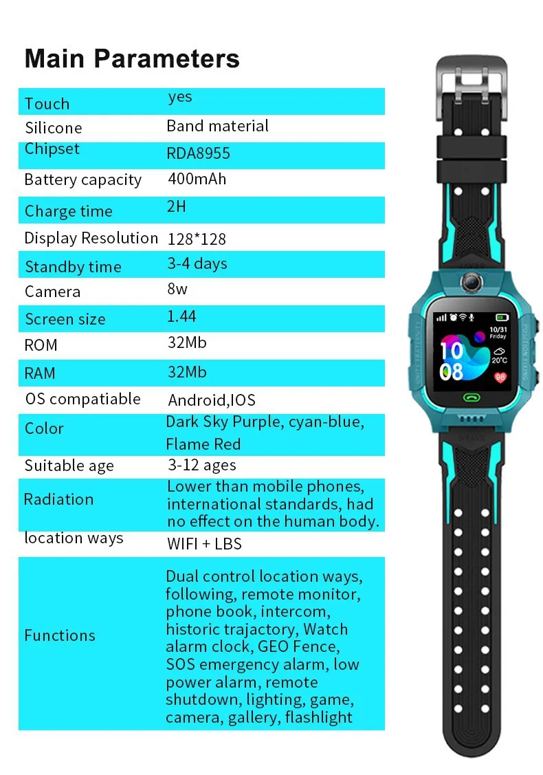 Smart call Watch Children's Telephone Watches SOS Positioning Voice-Chat Remote Monitor Photograph Depth Waterproof Game Clock