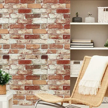 

45cm Retro Mixed Color Brick Wall Paper Bedroom Living RoomBackground Wall Environmental Protection Decoration Wallpaper Sticker