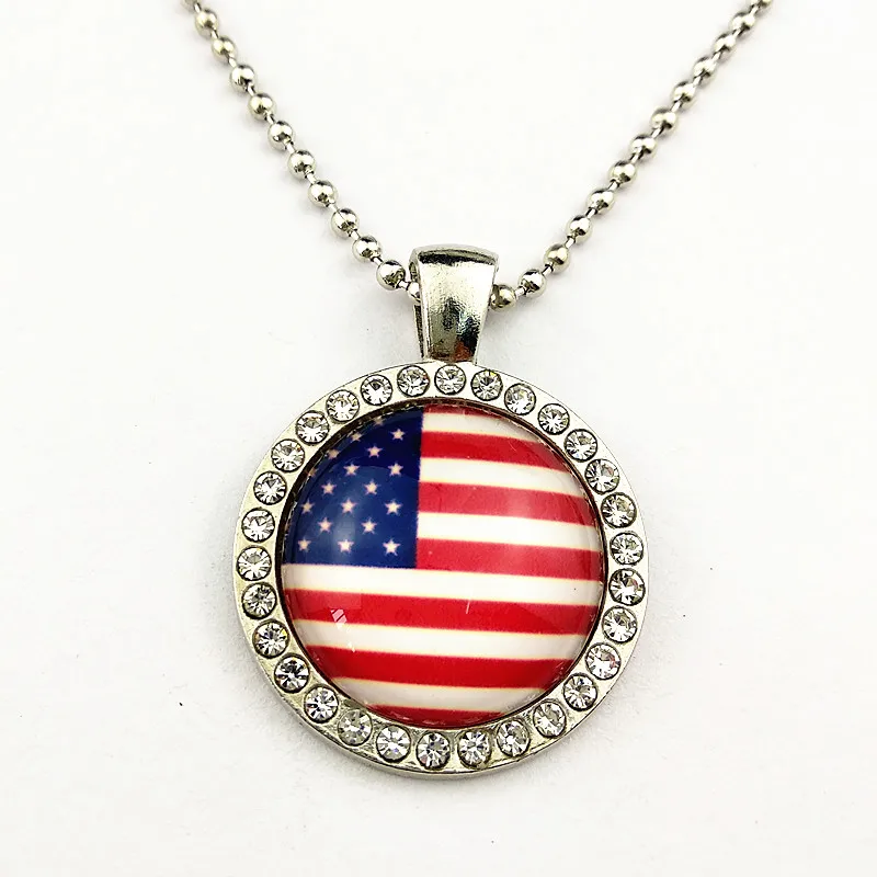 

1pc NEW United States,France,Brazil,Portugal,Germany,Italy,England,Spain,Algerian,turkey,Nigeria flag glass Necklace Pendants