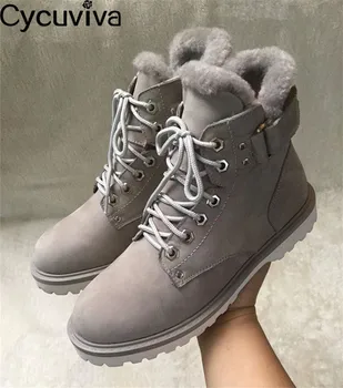 

Snow Boots Women Hot Wool High Top Ankle Boots Classic Round Toe Comfy Platform Winter Shoes Woman Runway Warm Down Short Boots