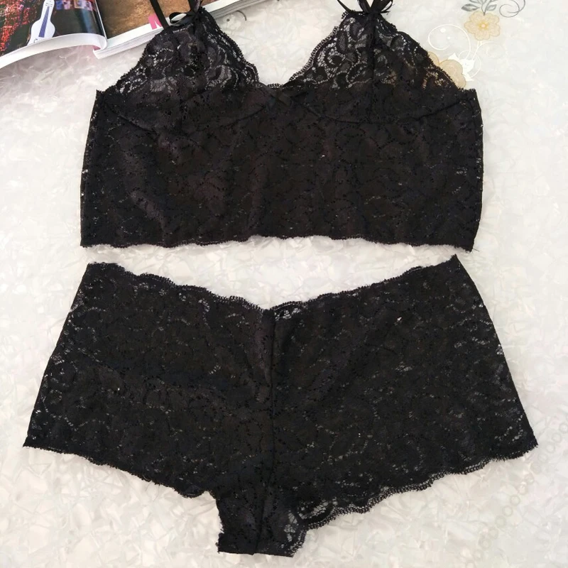 

Women Bralette Wireless Breathable Transparent Lace Bra and Panty Set Women Sexy Lingerie Bra Set Lingerie Ladies Underwear Set