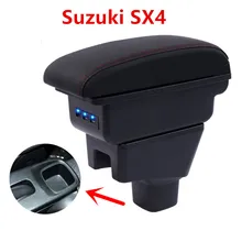 Для Suzuki SX4 подлокотник коробка центральный магазин содержимое коробка продукты аксессуары с USB интерфейсом