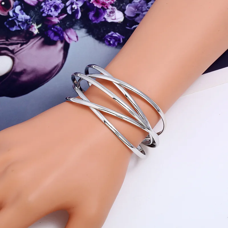 LZHLQ манжеты браслеты для женщин бренд большой Богемия Boho модные браслеты индийские женские браслеты и браслеты женские милые женские ювелирные изделия - Окраска металла: Silver small