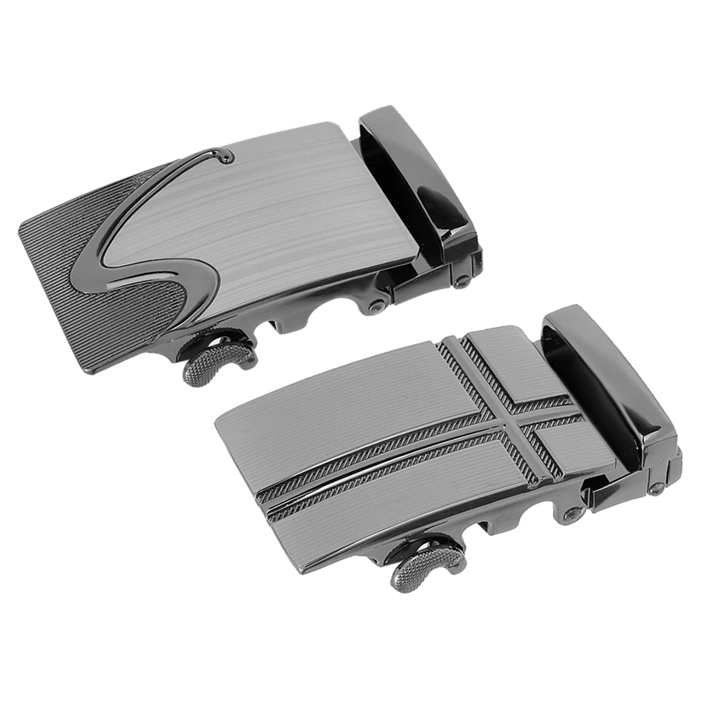 2pcs Fashion Ratchet Belt Buckle Only Business Automatic Slide Buckle 3.5cm Belt