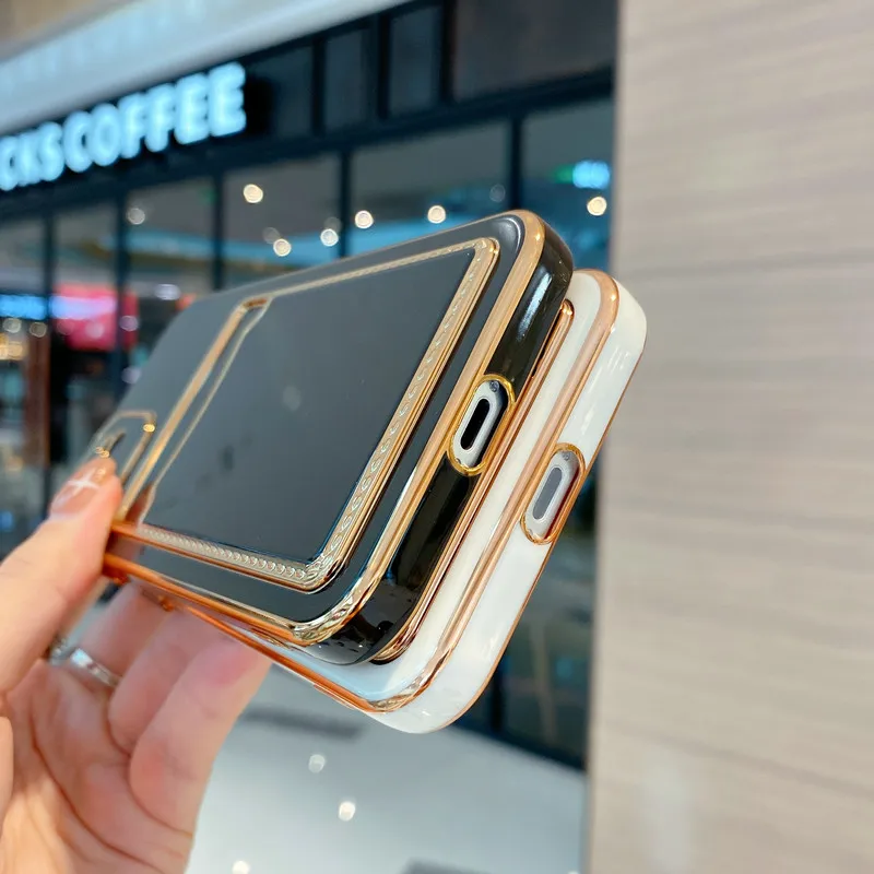 Electroplated Card Holder Case For iphone