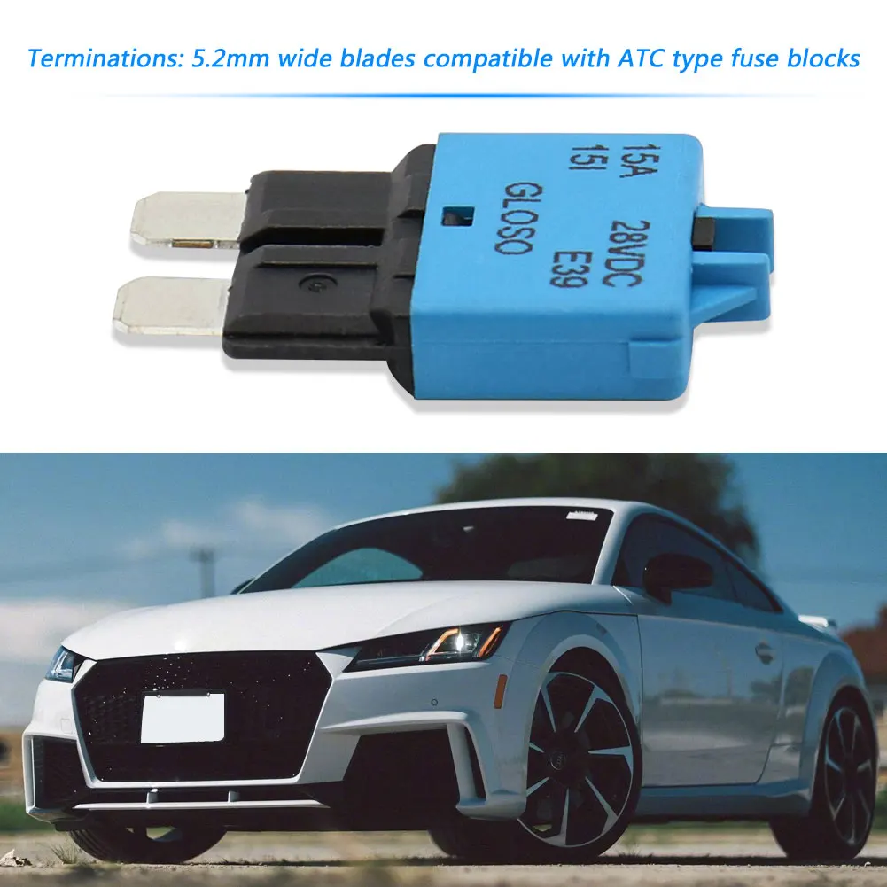 15A Circuit Breaker ATC Blade Fuse Manual Reset Resettable 15 Amp for Boat Marine Automobile Replacement Parts circuit breaker,resettable fuse