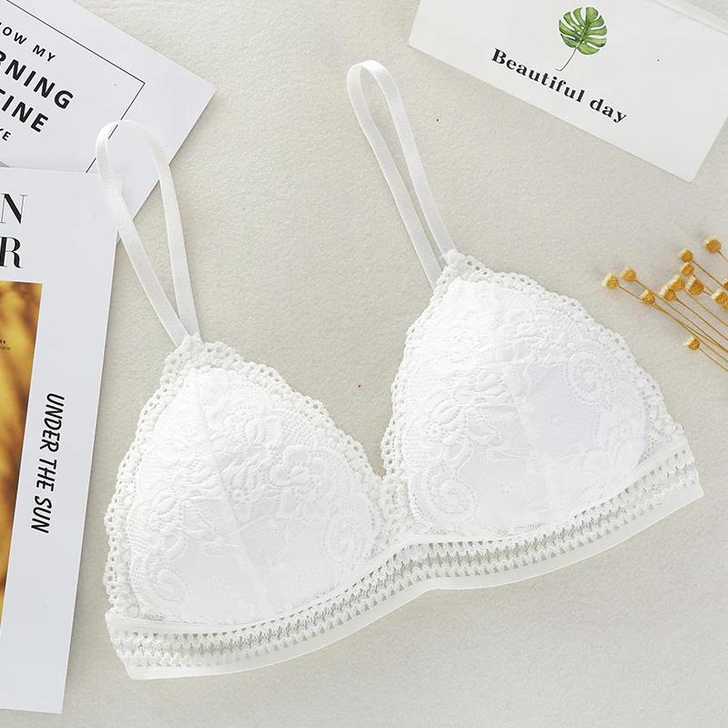 

Women's Deep V Sexy Lace Seamless Bra Wireless Thin Underwear Sexy Lingerie Lace Bra