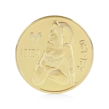 

Twelve 12 Constellation Aries Commemorative Challenge Coins Collection Physical