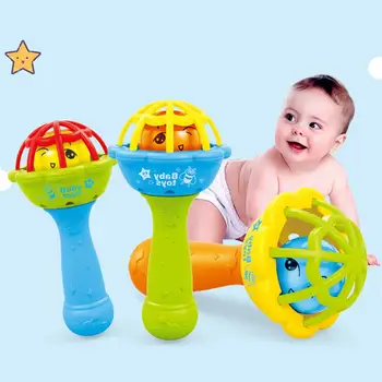 

2pcs or 1pc Plastic Hand Bells Rattles Flower Sunflower Baby Educational Boys Girls Toys Soft Teethers for Children Mobiles