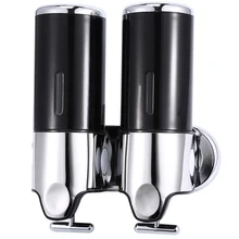 Двойная насадка для ванной комнаты, нержавеющая сталь, настенный 6030, жидкое мыло, гель для душа, бутылка с дозатором, двойная чашка, аксессуары для ванной комнаты