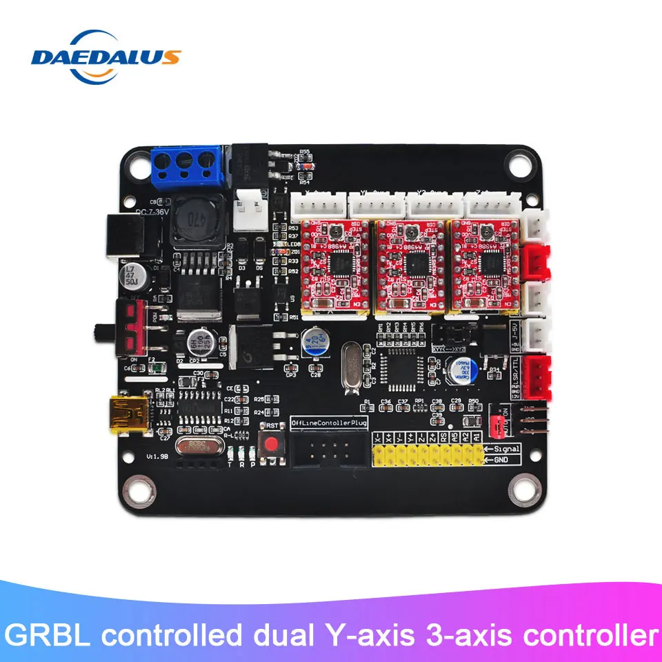 Новый 3 осевой контроллер с ЧПУ USB плата двумя осями управлением GRBL для лазерного
