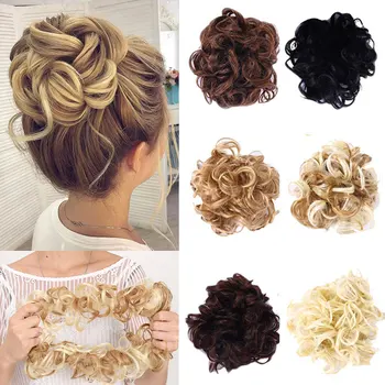 

LUPU Hair Extensions Wavy Curly Messy Hair Bun Extensions Donut Hair Chignons Hair Piece Wig Hairpiece headwear