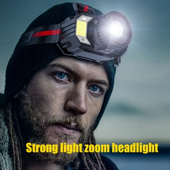 

LED Headlamp Super bright Headlamp 4 Lighting Modes Intelligent Sensing Headlight for Outdoor Camping Fishing