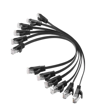 6 Pcs 1 Ft Flat Internet Network Cable Solid Cat6 High Speed Patch Lan Wire With Snagless Rj45 Connectors 1