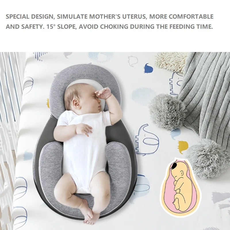 Baby Pillow Newborn Sleeping Support Pillow Concave Soft Cartoon Toddler Cushion Prevent Flat Head Baby Pillows Reflux Bed