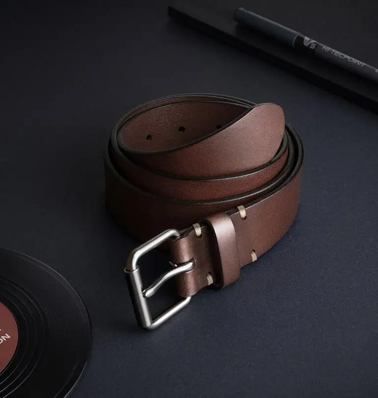 brown XL Xiaomi Qimian мужской ремень из натуральной кожи ремень из воловьей кожи для мужчин 3,8 см Высокое качество Пряжка поясной ремень - Цвет: brown XL