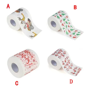 

2020 Christmas Pattern Printing Roll Toilet Paper Household Tissue Bathroom Web