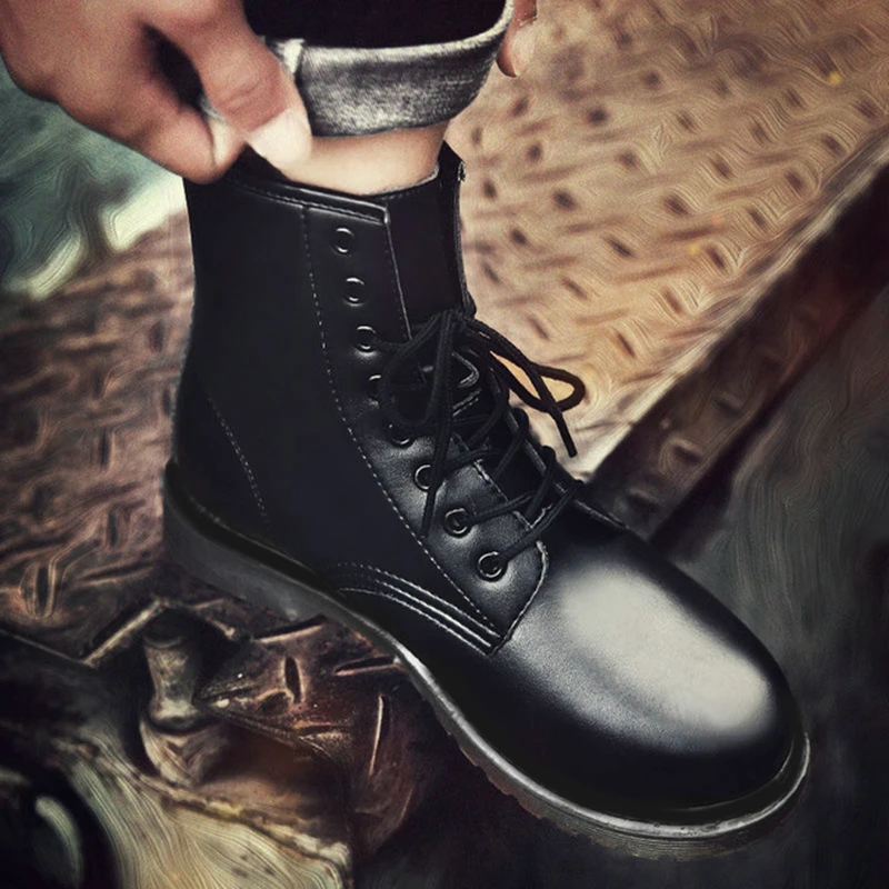 .Men Shoes Doc Mens 1460 8-Eye Winter Boots Martins Man Leather Ankle Boot Fashion Cowboy Motorcycle Black Casual Men Boots