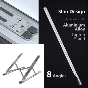 

Aluminum Adjustable Foldable Laptop Stand Ultra-thin 8 Angles For Macbook Pro Air Notebook Tablet Holder Desk Stand 2 Color