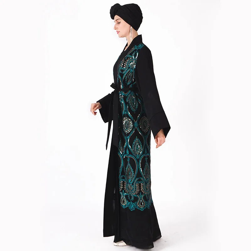 Saudi Arabia, модное платье, полиэстер, длинный рукав, кардиган, халат, мусульманский, арабские Emirates, Женская абайя, Рамадан, Молитвенное платье