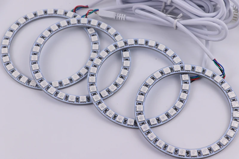 Фара многоцветная RGB светодиодный ангельские глазки Halo Ring Eye DRL RF пульт дистанционного управления для Volkswagen VW Touareg 2007-2010 аксессуары