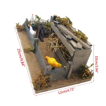 

Dollhouse DIY Chicken Coop Miniature Scene Wooden House Decoration Accessories