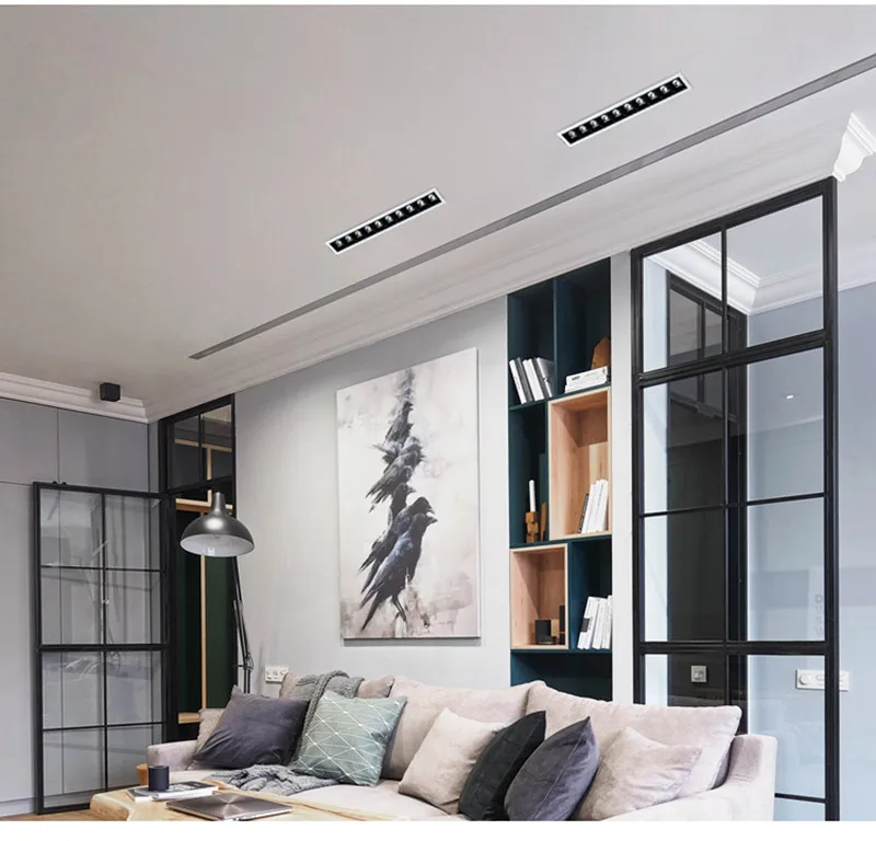 Anti-glare Recessed LED Linear Downlight 30W 20W 10W 6W 4W 2W Dimmable 110V 220V COB Ceiling Lamp 24&deg; Spot Light Indoor Lighting