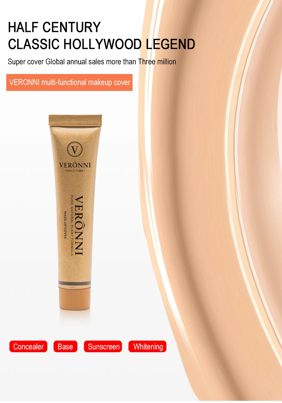 VERONNI Full Cover 14 Colors Liquid Concealer консилер Makeup 40g Eye Dark Circles Cream Face Corrector Waterproof Make Up Base