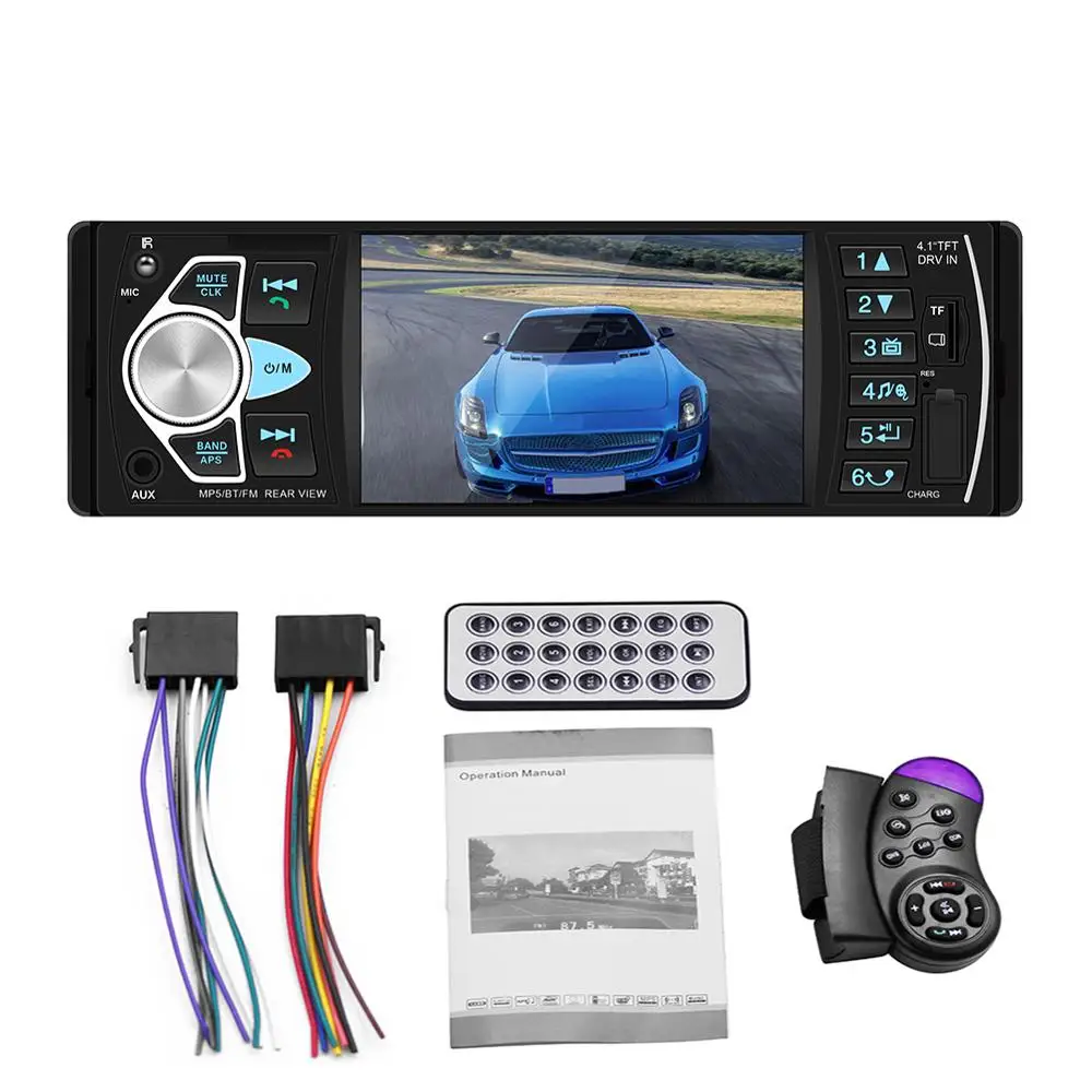 Автомобильный сенсорный дисплей VODOOL Bluetooth 4 дюйма 1DIN MP3 MP4 MP5 видео аудио радио