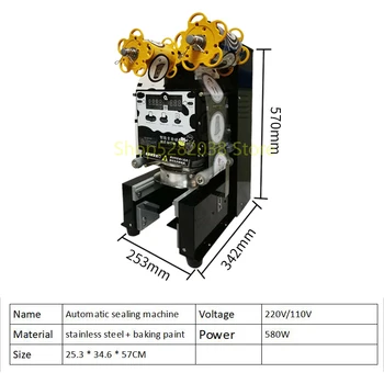 

Electric Automatic Cup Sealing Machine 110v/220v Plastic Milk Tea cups sealer 95MM/90MM cups capper machine For coffee bar