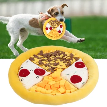 

51x51x7cm Portable Pizza Shape Pets Dogs Sniff Pad Smell Training Pets Cushion Playing Mat Water Washable Machine Washable