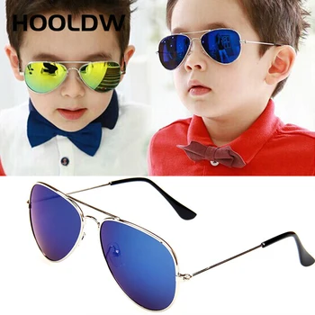 HOOLDW Classic Kids Sunglasses Fashion Boys Colorful Mirror Children Sun Glasses Metal Frame Girls Outdoors Goggle Glasses UV400 1