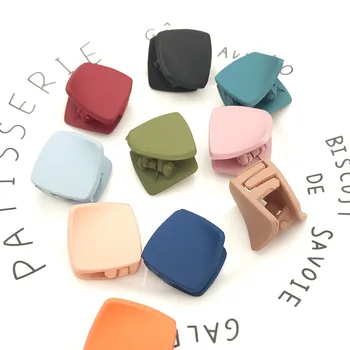

Cute Women Resin Hairpins Matte Solid Color Square Hair Claw Crab Shape Hair Clips Make UP Hair Accessories