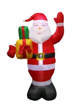 

Christmas Inflatable 5ft Christmas Blow Up Santa Claus Holding Gift Box With LED Light For Outdoor Yard Lawn